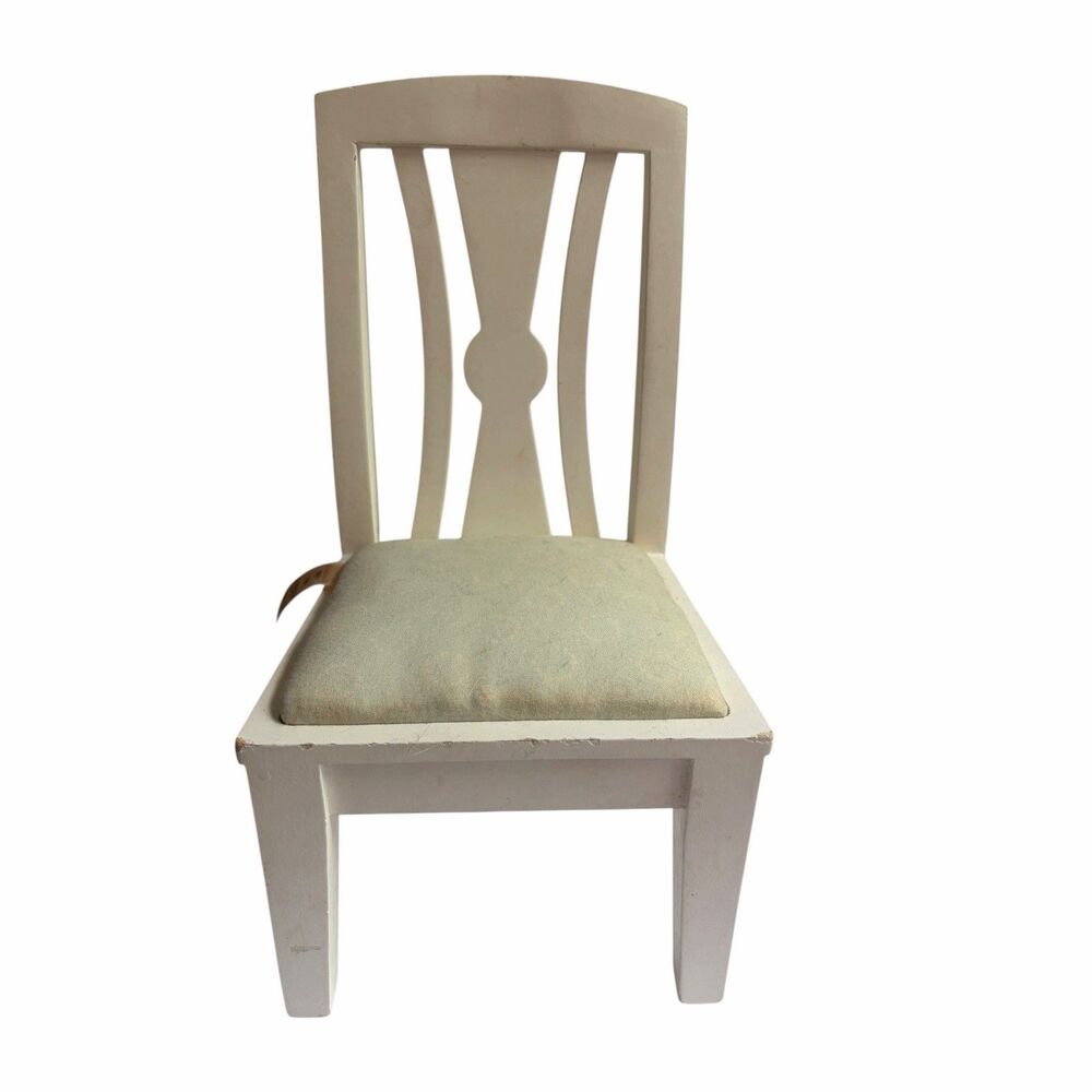 American Girl Furniture Padded Dining Room Doll Chair White Wood 2014 Retired